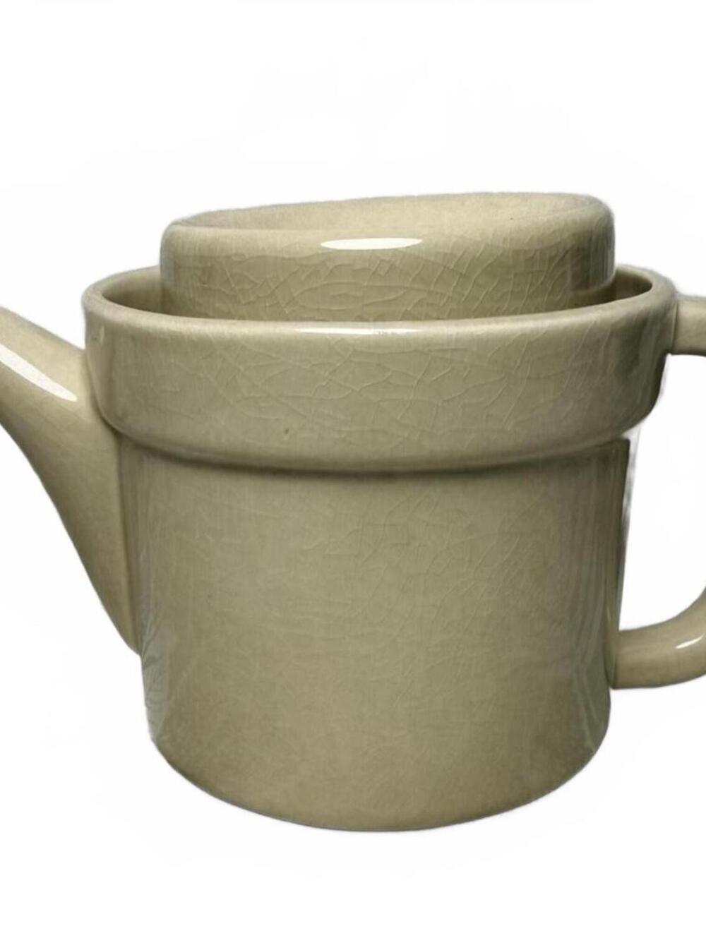 Vintage Pfaltzgraff USA Ivory Stoneware Teapot With Lid Cream Beige 0890